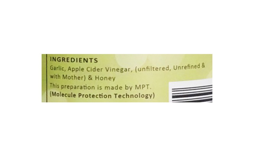 Dr. Pathkar's Apple Cider Vinegar with Garlic & Honey (With The Mother)   Glass Bottle  500 millilitre